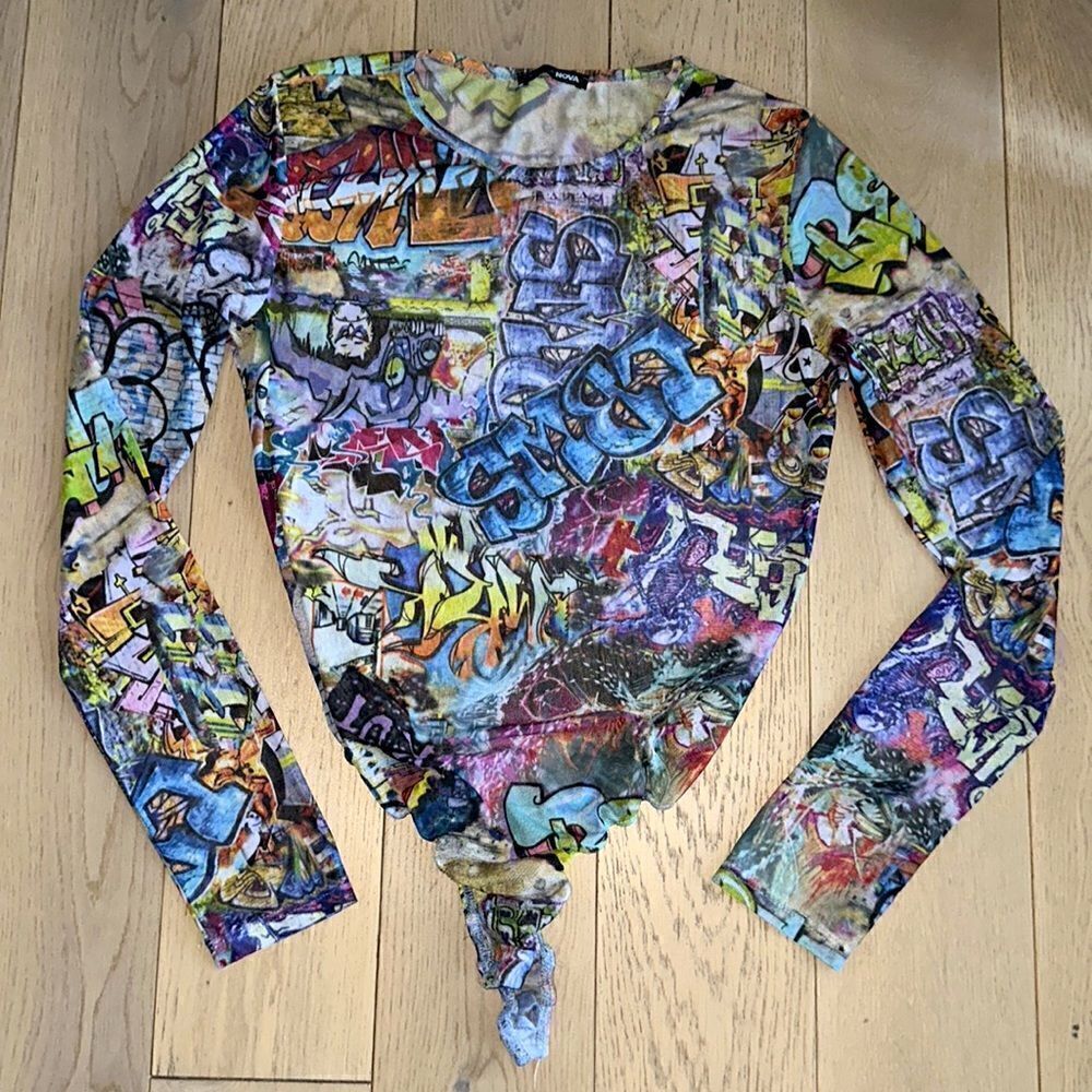 Street Edge Mesh Bodysuit - Multi Color Worn Once - Picture 6 of 7